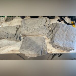 Gray and White Chevron Patterned Bedding Set